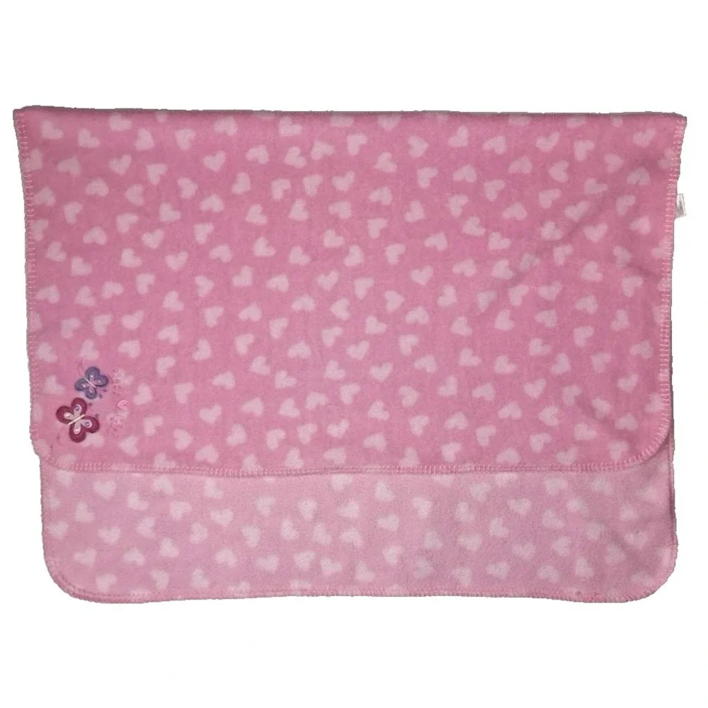 Circo Pink Heart Baby Girl Butterfly Fleece Blanket Lovey Target Soft htf Girl